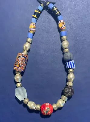 Antique Venetian African Trade Beads - Millefiori Italian Glass + Silver • $7