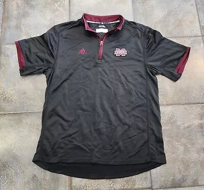 Mississippi State Bulldogs Men's Large Adidas Climate Quarter Zip Polo Shirt • $15