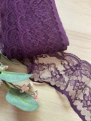 Purple Lace Trim. Lingerie Lace Trim Scalloped Lace. Floral Lace. Steampunk Lace • £1.89