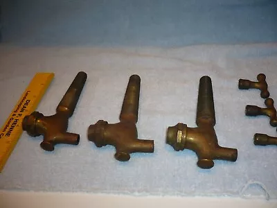 3 Antique Heavy Brass Beer Barrel Tap Spigot Keg Bung Landers Frary & Clark • $120