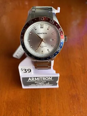 Armitron Men's Silver-Tone Stainless Steel Analog Watch - 20/5457RBTT New Read • $24.99