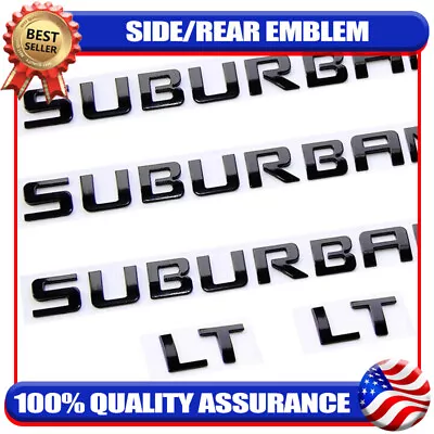 5x 3d Gloss Black Door&trunk Lid Emblem For Suburban Lt Letter Badge 2007-2020 • $28.99