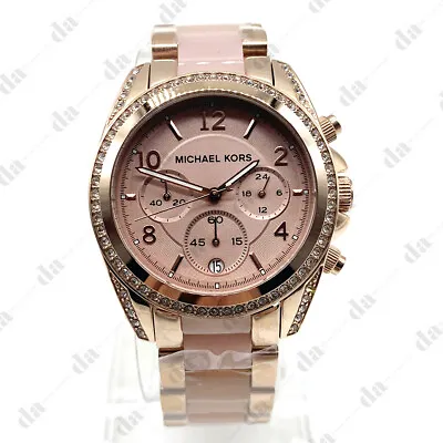 Michael Kors MK5943 Blair Rose Gold Blush Acetate Stainless Women's Watch • $104.80