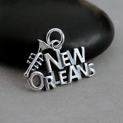 Sterling Silver New Orleans Charm - Mardi Gras Charm - Louisiana Souvenir Gift • $15.95