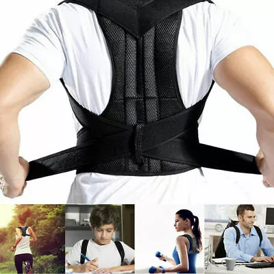 Adjustable Posture Corrector Low Back Support Shoulder Brace Belt For Men Female • $9.98