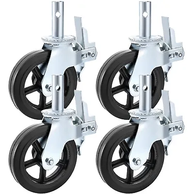 4PCS Scaffolding Caster 8  X 2  Black Wheels W/ Locking Brakes 1-3/8  4400LBS • $66.99