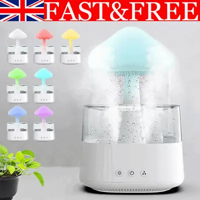 Rain Cloud Humidifier Rain Drop Sound Night Light Aromatherapy Oil Essential UK • £26.89