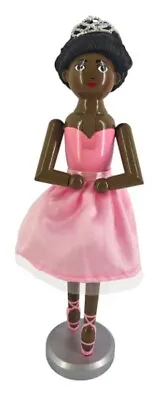 Wooden Christmas Nutcracker 16  BLACK FEMALE BALLERINA IN PINK DRESS Ashland • $34.99