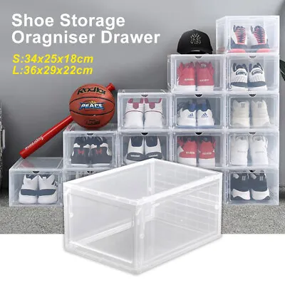 $39.50 • Buy Shoe Drawers Cases Rack Storage Hard Plastic Cabinet Boxes Organiser Drawer AU