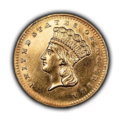 1856 G$1 Indian Princess Head Gold Dollar - Type-3 - Luster - AU - SKU-G3490 • $230