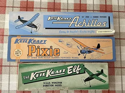 Keil Kraft Elf Pixie And Achilles Vintage Free Flight Kits - Veron/mercury • £20