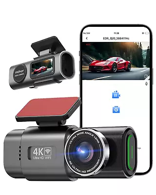 4K Dual Dash Camera Front And Rear 1.47  Small Dash Cam Built-in WiFi For Cars • $49.99