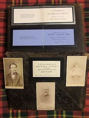 📕3 X In Memoriam Cards+ 3 X CDV Photographs C1880 Ages 50-25-1 Year 7 Months #1 • £19.95