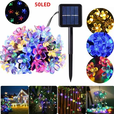 £8.49 • Buy LED Solar Power Flower Fairy Garden Lights String Light Outdoor Party Wedding UK