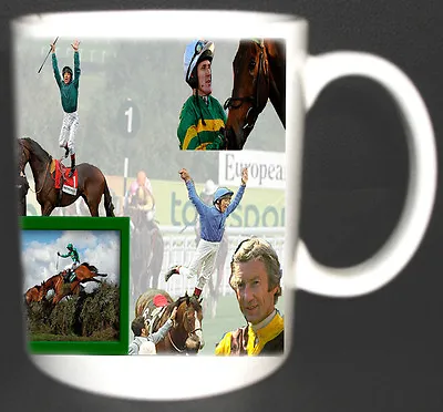 HORSE RACING LUCKY CERAMIC MUG. LIMITED EDITION.TOP GIFT McCOY PIGGOTT DETTORI • £10.99