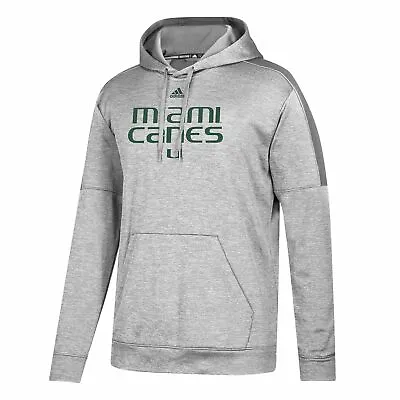 Adidas NCAA University Of Miami Canes Gray Hoodie Gray/Green CY7070  • $50