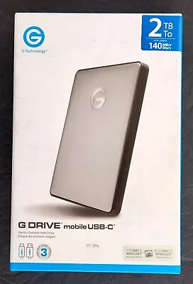 G-Technology G-DRIVE 2TB  Portable  / External USB-C Hard Drive - 0G10317 • $45