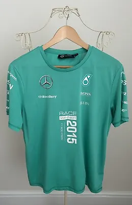 Men’s T Shirt Formula One Mercedes AMG Petronas Winner 2015 M Fair Condition • £6.99