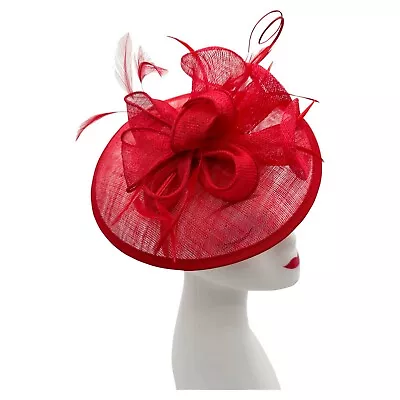 Women's Large 25cm Fascinator Headband And Clip Hat Wedding Day Race Royal Ascot • £16.99
