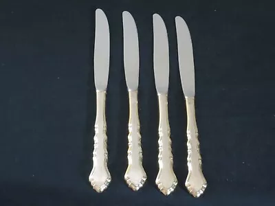 (4) 1847 Rogers CENTENNIAL Silver Plate International Dinner Knives Golden Trim • $14.99