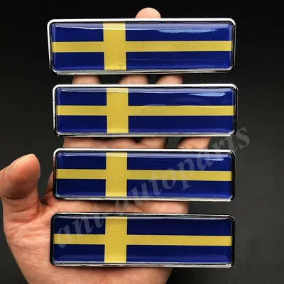 4x Metal Sweden Flag Car Emblem Badge Gift Saab Motorcycle Sticker Fairing • $15.90