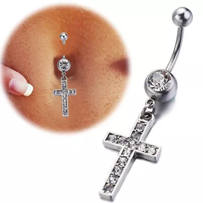 Vintage Body Piercing Drop Dangle Jewelry Belly Navel Ring Rhinestone  • $1.39