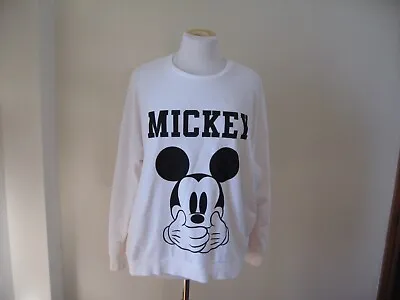 Disney White Mickey Mouse Sweatshirt Size 16 • £6