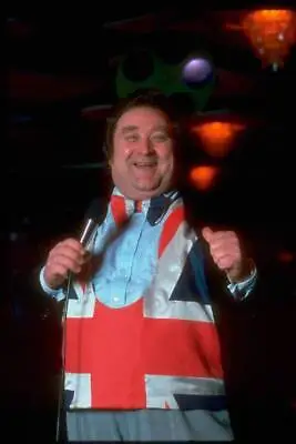 Comedian Bernard Manning Dressed In A Union Jack Waistcoat 1977 Old Photo 2 • $9