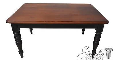 LF61364EC: Country Farm Dining Room Table W. Black Base • $1295