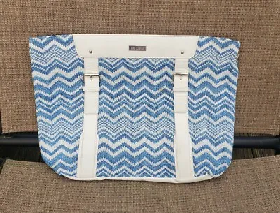 Miche Demi  Ione  Shell Blue-White Chevron Pattern w/White Faux Leather Detail • $14.98