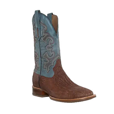 Corral Men's Embroidered Honey Brown & Shark Blue Square Toe Boots A4421 • $239