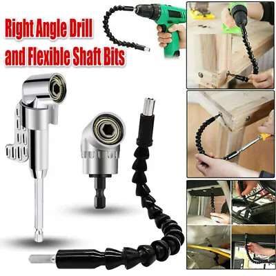 3PCS Right Angle Drill And Flexible Shaft Bits Extension Screwdriver Bit Holder • $11.96