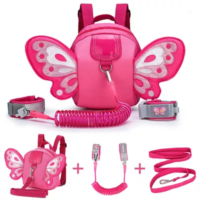 $20.99 • Buy Toddler Anti Lost Backpack Harness Butterfly Bag With Safety Leash Wrist Link 2M