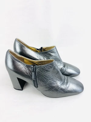 £137.50 • Buy Bottega Veneta Metallic Grey Leather Ankle Boots , Size 39 , UK 6