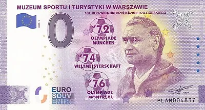 £5.66 • Buy 0 Euro Note POLIA - MUZEUM SPORTU #01 KAZIMIERZ GÓRSKI Football World Cup Plam-2021-1