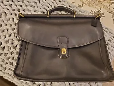 Vintage Coach Beekman Black Leather Briefcase Satchel 5266 Nice Well Worn • $110