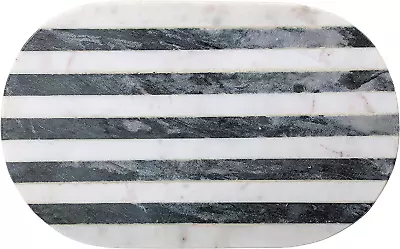 Marble Cheese And Cutting Board With Stripes Black And White • $42.99