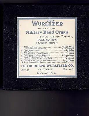 Wurlitzer Style 125 Band Organ Music Roll No. 3077 Sacred Music • $100