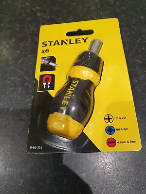 Stanley 0-66-358 Multibit Stubby Screwdriver With Bits • £8.49