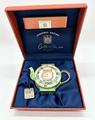 Charlotte Di Vita Miniature Hand Painted Teapot  Whiskers  1995 Numbered Edition • $95