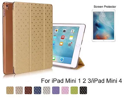 For IPad Mini Screen Protector/Bling Star Ultra Slim Magnetic Smart Cover Case • £3.09