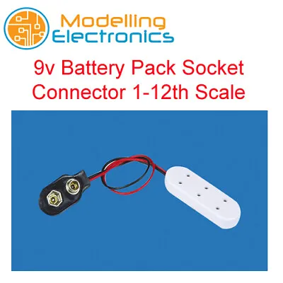 1:12 Scale Working 9V Battery Pack Socket Connector DE202 • £4.75