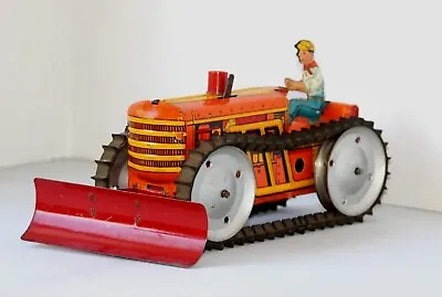 Marx Tin Lithographed Windup “Power Snap Caterpillar Climbing Tractor ”Bulldozer • $130