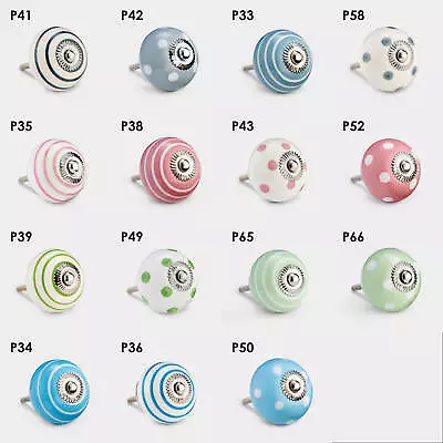 Colourful Ceramic Cupboard Door Knobs For Chest Of Drawers Wardrobe • £2.95