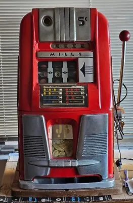 Mills High Top 5 Cent Slot Machine Unrestored Original Working Perfect See Picts • $1170