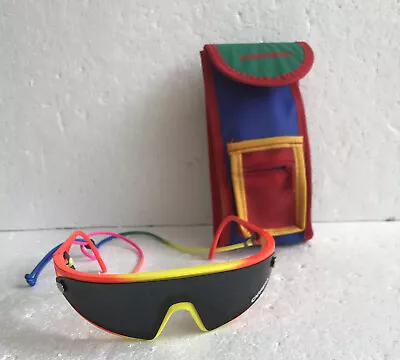 Vintage Carrera 5496 1980s Sport Mask Sunglasses RAINBOW Neon With Case  • $501.04