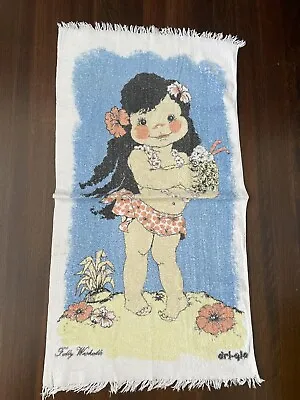 Vintage Towel Driglo Hawaiian Hula Girl 24 X 44 Inches Fringed • $18.50