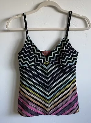 NEW Missoni Signature Rainbow Zig Zag Knit Strap Camisole Tank (40 XS) • $125