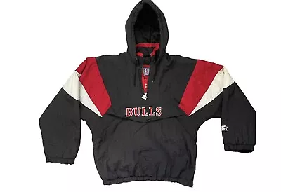 Vintage Starter Pullover Chicago Bulls NBA Jacket Size Large • $90