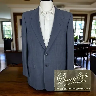 Vintage Douglas Suit Jacket Blazer Mens 44R Blue • $44.40